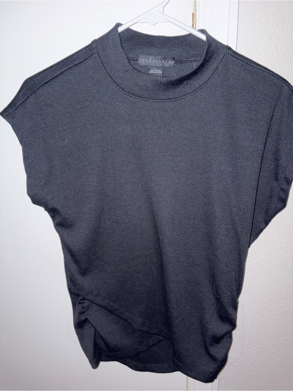 Sanctuary Black Sleeveless Knit Tank with Mock Neck